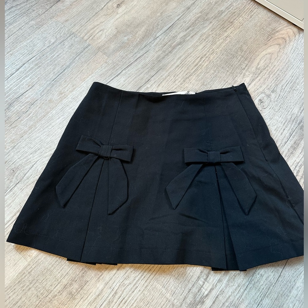 Altar'd State Black Mini Skirt with Double Bow Details